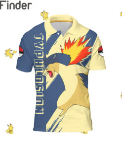 Pokemon Starter Fire Type Typhlosion Custom Polo T Shirt