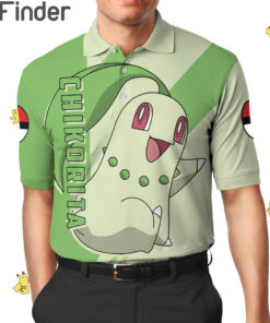 Pokemon Starter Grass Type Chikorita Custom Polo T Shirt