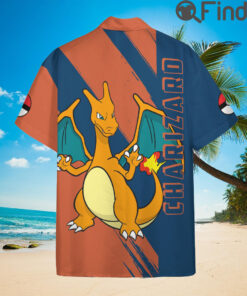Pokemon Starter Kanto Region Duo Type Fire Flying Charizard Custom Hawaii Button Shirts