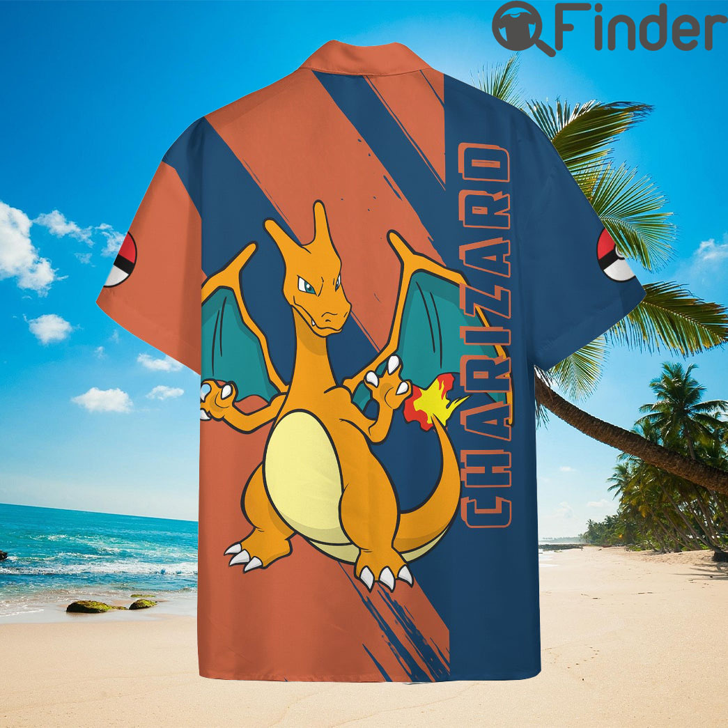 Pokemon Starter Kanto Region Duo Type Fire Flying Charizard Custom Hawaii Button Shirts Pokemon Starter Kanto Region Duo Type Fire Flying Charizard Custom Hawaii Button Shirts