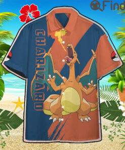 Pokemon Starter Kanto Region Duo Type Fire Flying Charizard Custom Hawaii Button T Shirts
