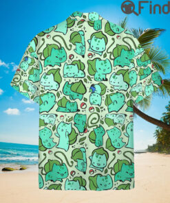 Pokemon Starter Kanto Region Duo Type Grass Poison Bulbasaur Custom Hawaii Button Shirta