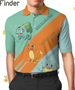 Pokemon Starter Kanto Region Gen 1 Charmander Bulbasaur Squirtle Custom Polo Shirt
