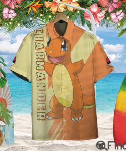 Pokemon Starter Kanto Region Type Fire Charmander Custom Hawaii Button Shirt