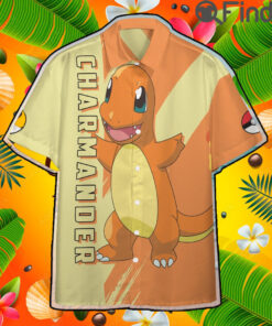 Pokemon Starter Kanto Region Type Fire Charmander Custom Hawaii Button T Shirt