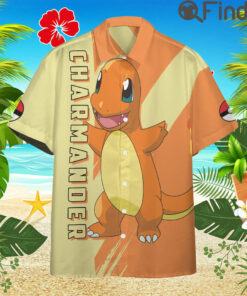 Pokemon Starter Kanto Region Type Fire Charmander Custom Hawaii Button T Shirts