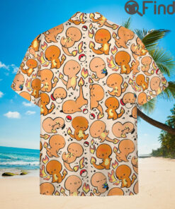 Pokemon Starter Type Fire Charmander Custom Hawaii Button Shirts
