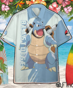 Pokemon Starter Water Type Blastoise Custom Hawaii Button Shirt