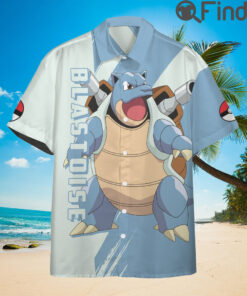 Pokemon Starter Water Type Blastoise Custom Hawaii Button Shirts