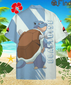 Pokemon Starter Water Type Blastoise Custom Hawaii Button T Shirts