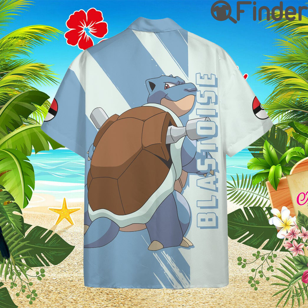 Pokemon Starter Water Type Blastoise Custom Hawaii Button T Shirts Pokemon Starter Water Type Blastoise Custom Hawaii Button T Shirts