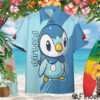 Pokemon Starter Water Type Piplup Custom Hawaii Button Shirt