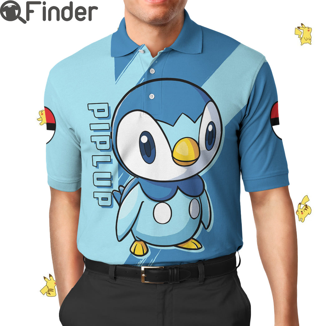 Pokemon Starter Water Type Piplup Custom Polo Shirt Pokemon Starter Water Type Piplup Custom Polo Shirt