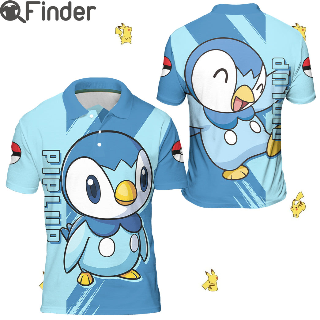 Pokemon Starter Water Type Piplup Custom Polo Shirts Pokemon Starter Water Type Piplup Custom Polo Shirts