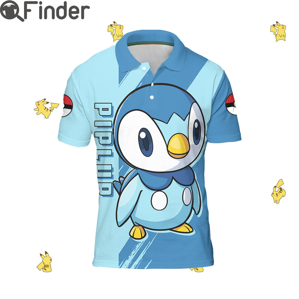 Pokemon Starter Water Type Piplup Custom Polo T Shirt Pokemon Starter Water Type Piplup Custom Polo T Shirt