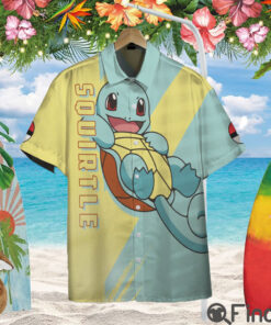 Pokemon Starter Water Type Squirtle Custom Hawaii Button Shirt