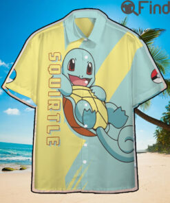 Pokemon Starter Water Type Squirtle Custom Hawaii Button Shirts