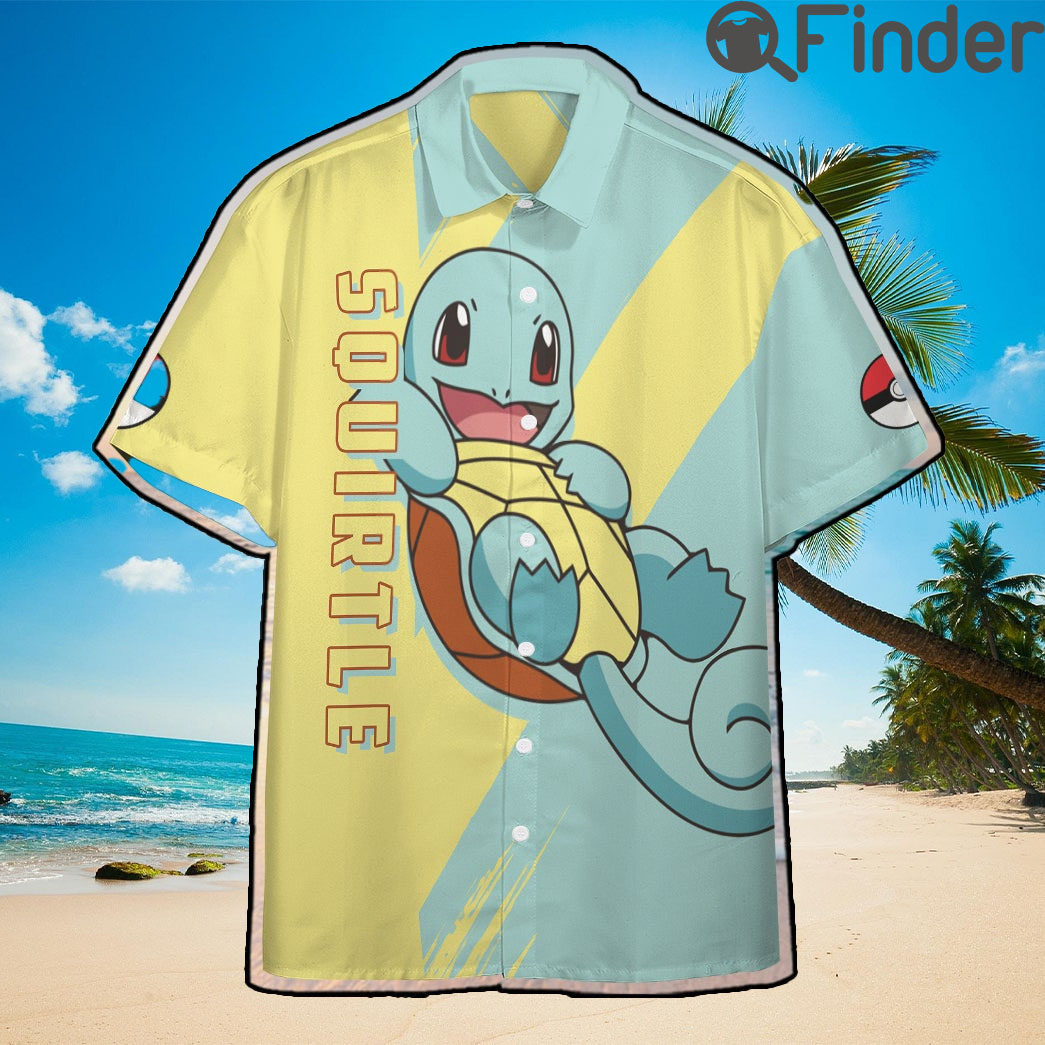 Pokemon Starter Water Type Squirtle Custom Hawaii Button Shirts Pokemon Starter Water Type Squirtle Custom Hawaii Button Shirts