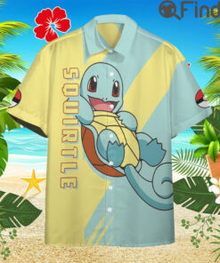Pokemon Starter Water Type Squirtle Custom Hawaii Button T Shirts