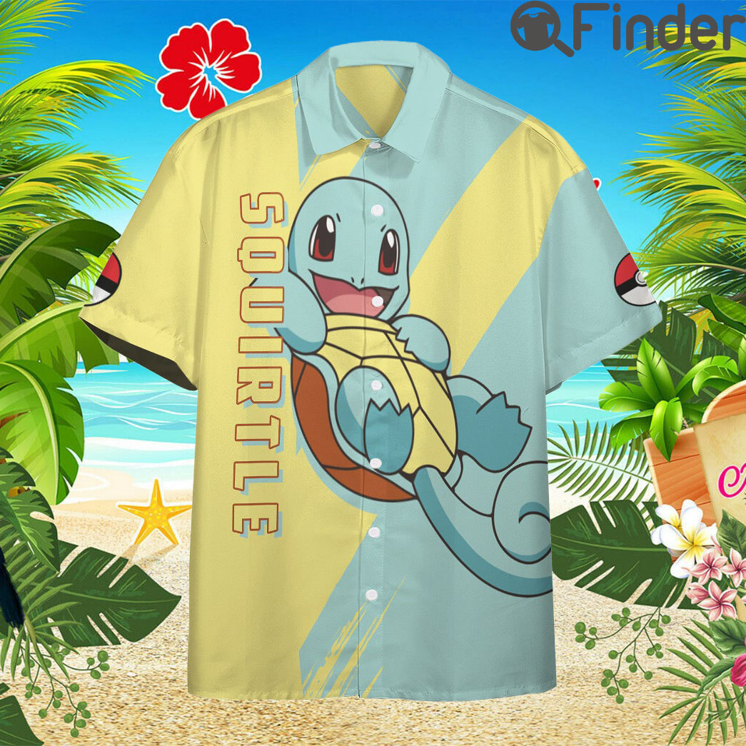 Pokemon Starter Water Type Squirtle Custom Hawaii Button T Shirts Pokemon Starter Water Type Squirtle Custom Hawaii Button T Shirts