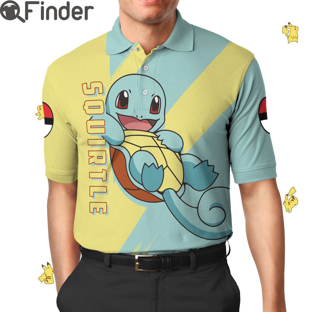 Pokemon Starter Water Type Squirtle Custom Polo Shirt Pokemon Starter Water Type Squirtle Custom Polo Shirt