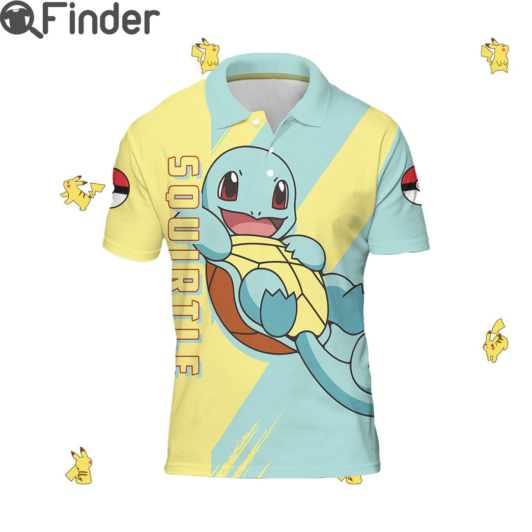 Pokemon Starter Water Type Squirtle Custom Polo T Shirt Pokemon Starter Water Type Squirtle Custom Polo T Shirt