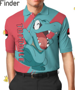 Pokemon Starter Water Type Totodile Custom Polo Shirt