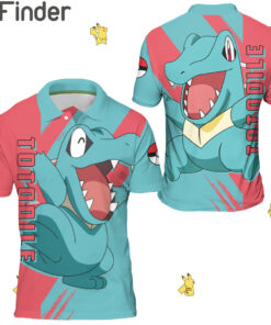 Pokemon Starter Water Type Totodile Custom Polo Shirts