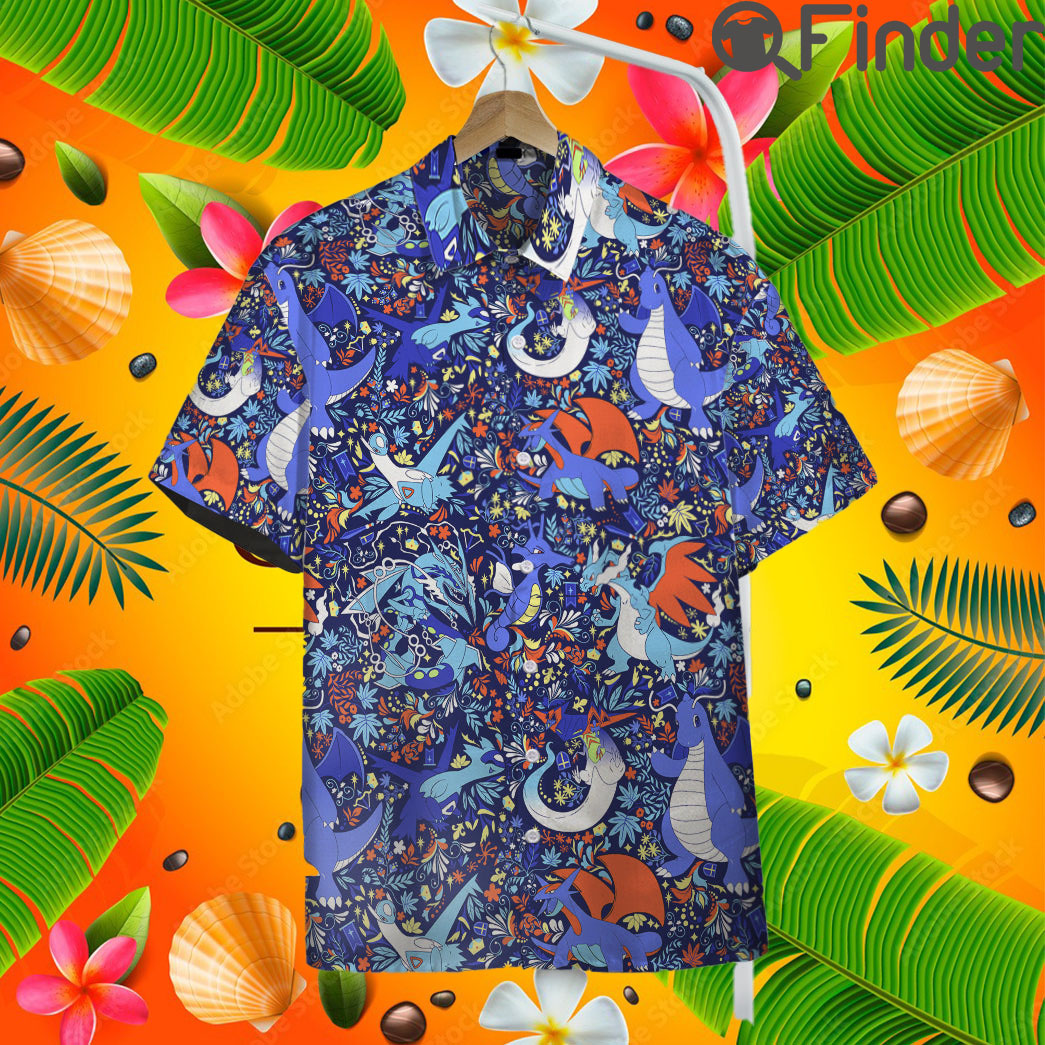 Pokemon Type Dragon Custom Hawaii Button T Shirts Pokemon Type Dragon Custom Hawaii Button T Shirts