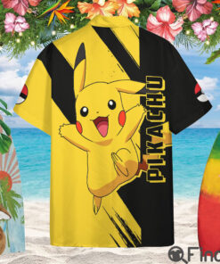 Pokemon Type Electric Pikachu Custom Hawaii Button Shirt