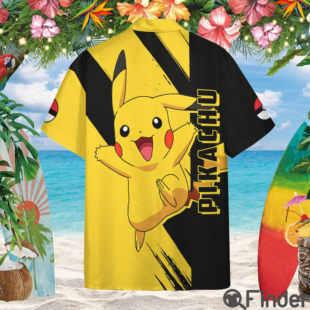Pokemon Type Electric Pikachu Custom Hawaii Button Shirt Pokemon Type Electric Pikachu Custom Hawaii Button Shirt