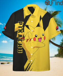 Pokemon Type Electric Pikachu Custom Hawaii Button Shirts