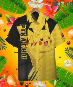 Pokemon Type Electric Pikachu Custom Hawaii Button T Shirt