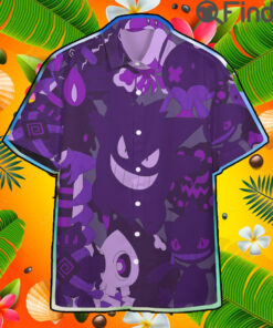 Pokemon Type Ghost Custom Hawaii Button T Shirt