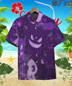 Pokemon Type Ghost Custom Hawaii Button T Shirts