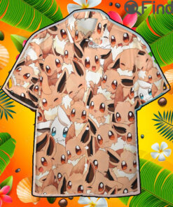 Pokemon Type Normal Eevee Custom Hawaii Button T Shirt