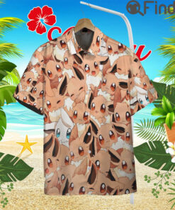 Pokemon Type Normal Eevee Custom Hawaii Button T Shirts