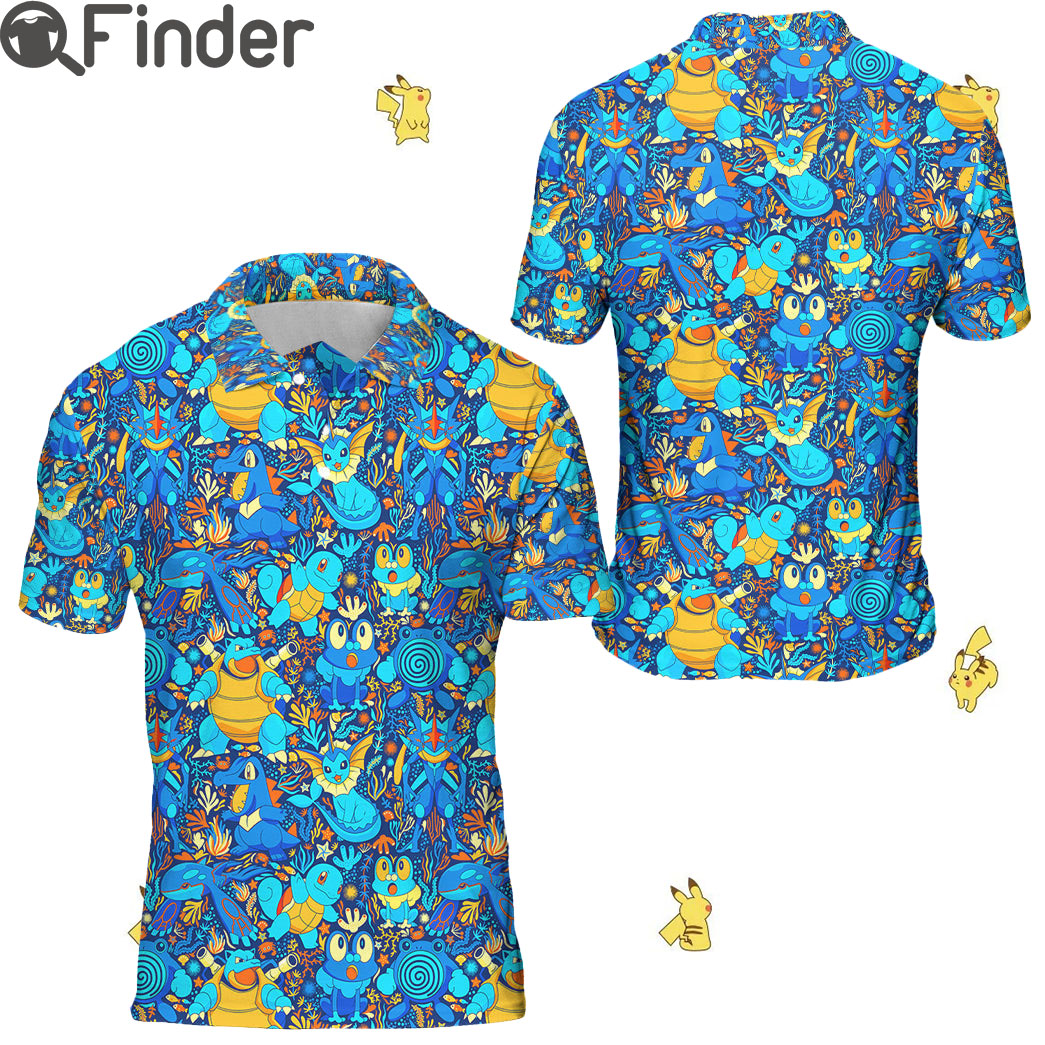 Pokemon Water Type Custom Polo Shirts Pokemon Water Type Custom Polo Shirts