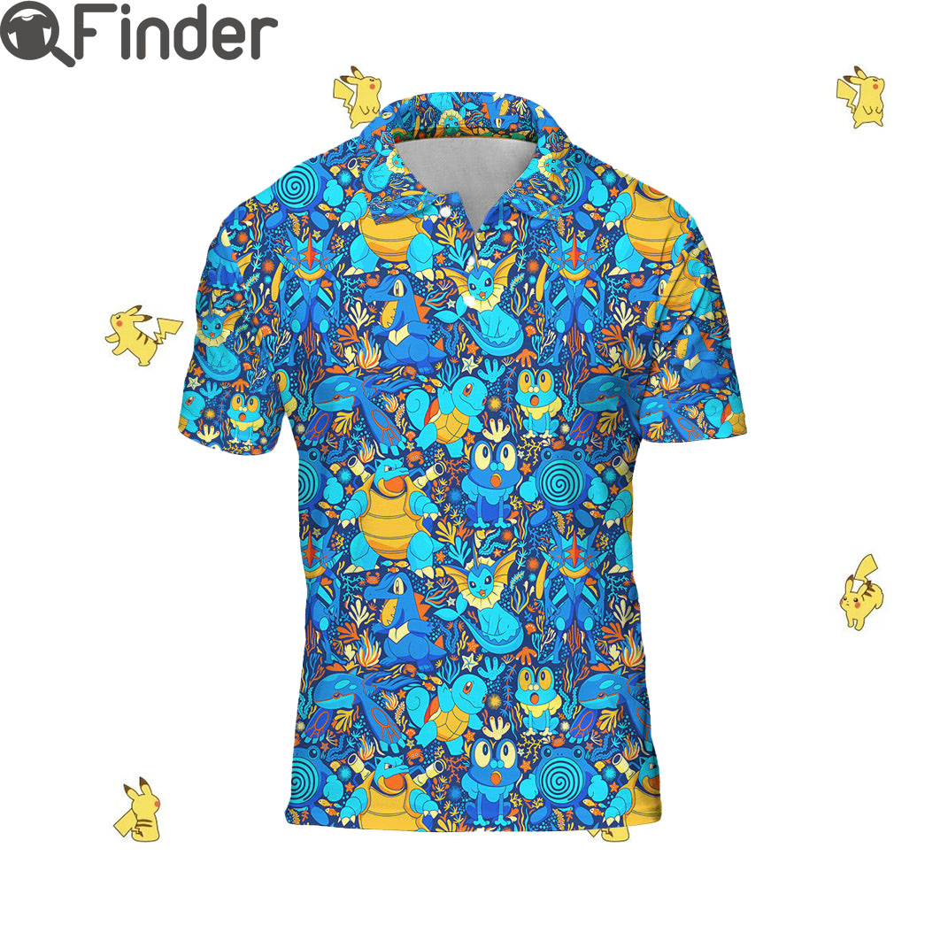 Pokemon Water Type Custom Polo T Shirt Pokemon Water Type Custom Polo T Shirt