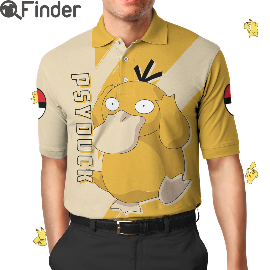 Pokemon Water Type Psyduck Custom Polo Shirt Pokemon Water Type Psyduck Custom Polo Shirt