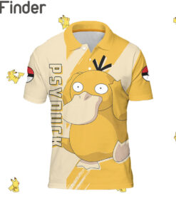 Pokemon Water Type Psyduck Custom Polo T Shirt