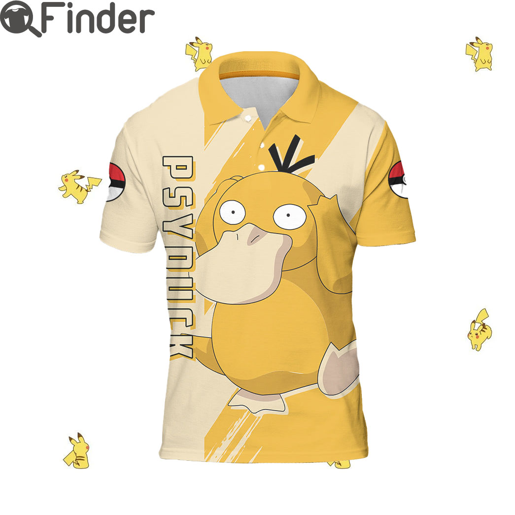 Pokemon Water Type Psyduck Custom Polo T Shirt Pokemon Water Type Psyduck Custom Polo T Shirt