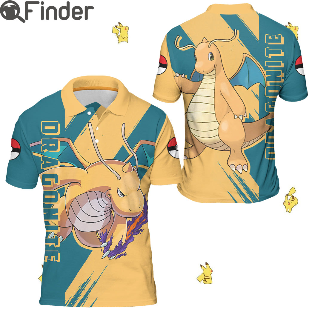 Pseudo legendary Pokemon Dragon Type Dragonite Custom Polo Shirts Pseudo legendary Pokemon Dragon Type Dragonite Custom Polo Shirts