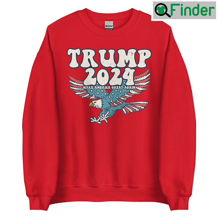 Trump 2024 MAGA Distressed Sweater Trump 2024 MAGA Distressed Sweater