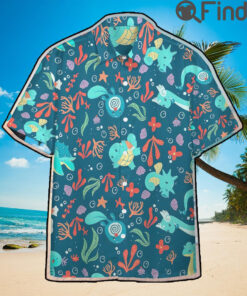 Water Type Pokemon Custom Hawaii Button Shirts
