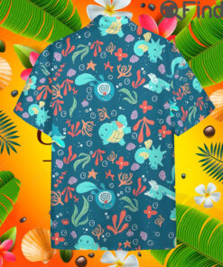 Water Type Pokemon Custom Hawaii Button T Shirt
