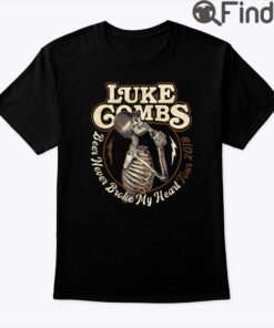 Luke Combs Beer Never Broke My Heart Tour 2019 Skeleton T Shirt