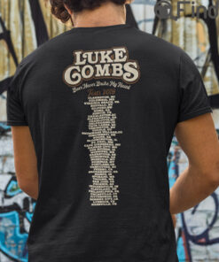 Luke Combs Beer Never Broke My Heart Tour 2019 Skeleton Tee Shirt