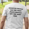 Whoever Brings You The Most Peace Should Get The Most Time T Shirt