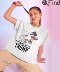 Original snoopy I Stand With Trump American Flag Shirt